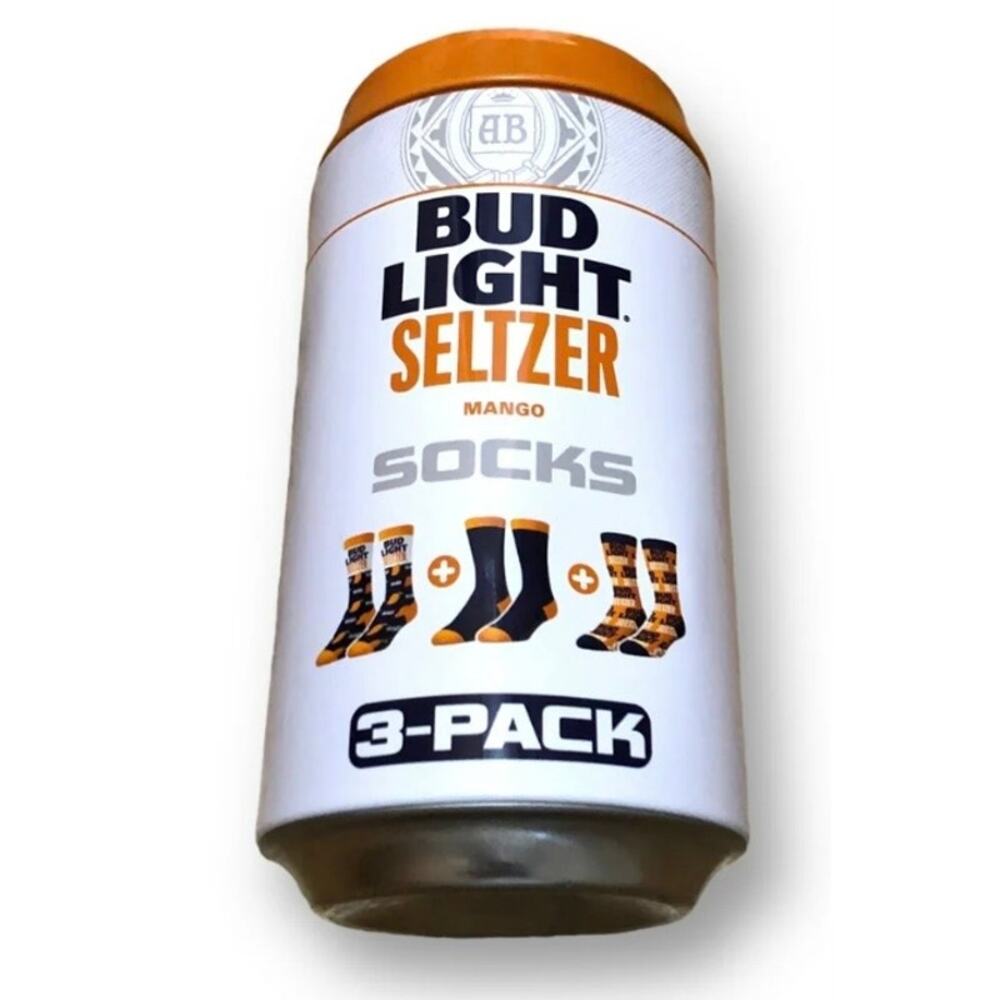 BUD LIGHT SELTZER MANGO SOCKS 3-PACK  NWOT